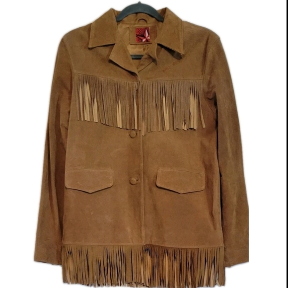VTG Y2K Fringe Granola Western Leather Jacket Wild Bill Hickok Dennis Hopper - Picture 9 of 9